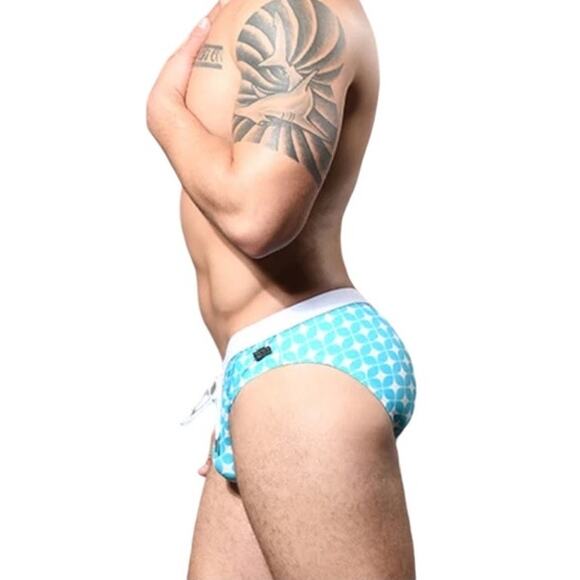 Andrew Christian Viceroy Bikini Aqua White XL Extra Large - Picture 4 of 12